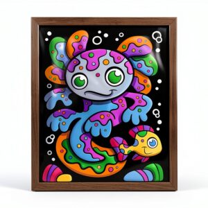 Axolotl Coloring Posters Kids Animal Paper Craft Kit-0