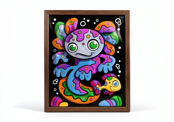 Axolotl Coloring Posters Kids Animal Paper Craft Kit-0