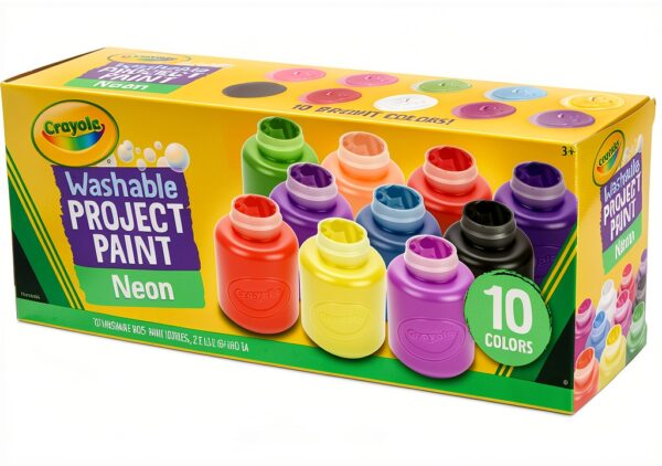 Crayola Washable Kids Paint Neon Set 10 Colors-3