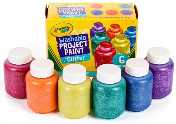 Crayola Washable Glitter Paint Kids Art Tools Metallic-5
