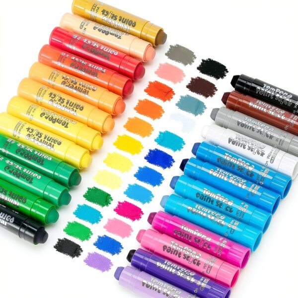 Toidgy Tempera Paint Sticks Washable 24 Color Kids Art-2