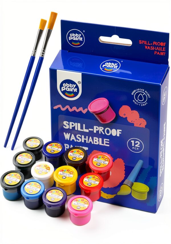 Abby Paint Washable Tempera Paint Set 12 Colors Kids Art-8