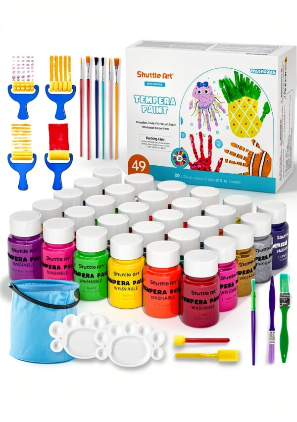 Shuttle Art Tempera Paint 30 Colors Washable Non Toxic-0
