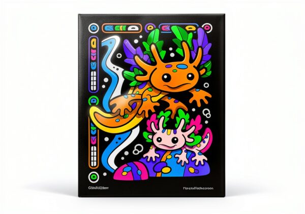 Axolotl Coloring Posters Kids Animal Paper Craft Kit-1