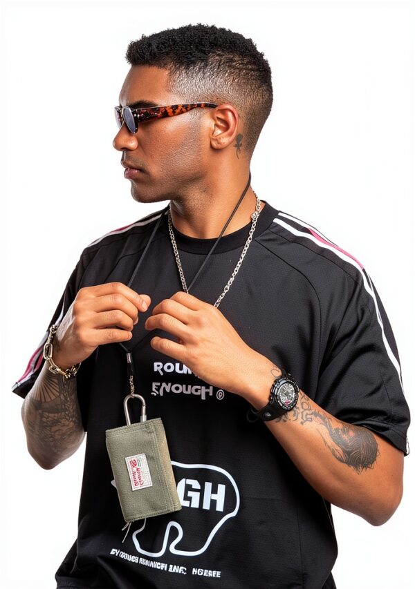 RE Rough Enough Army Green Canvas Boys Wallet with Lanyard-1