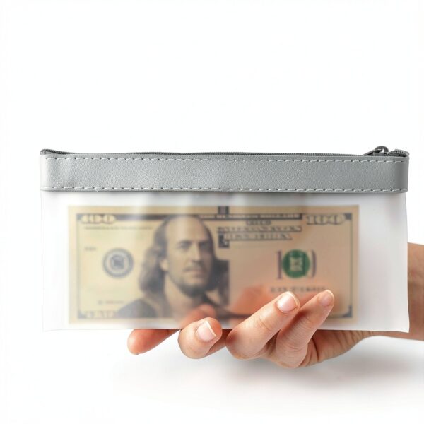 Bewudy Clear Coin Purse Waterproof TPU Zipper Wallet-2