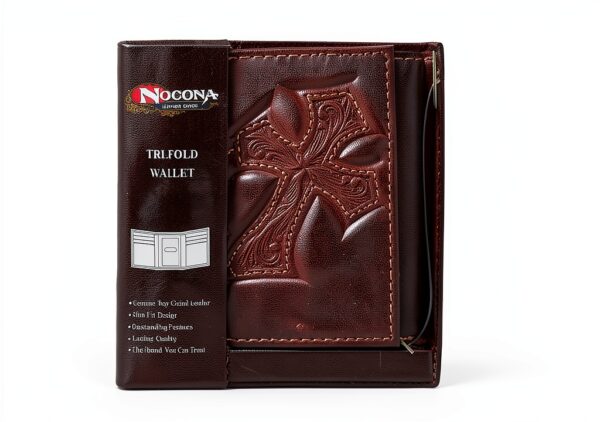 Nocona Mens Leather Wallet ID Window Card Slots-3