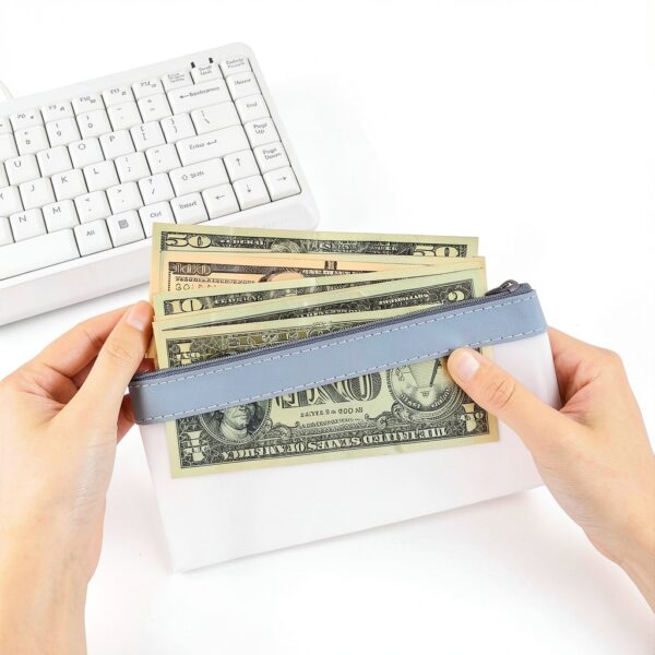 Bewudy Clear Coin Purse Waterproof TPU Zipper Wallet-4