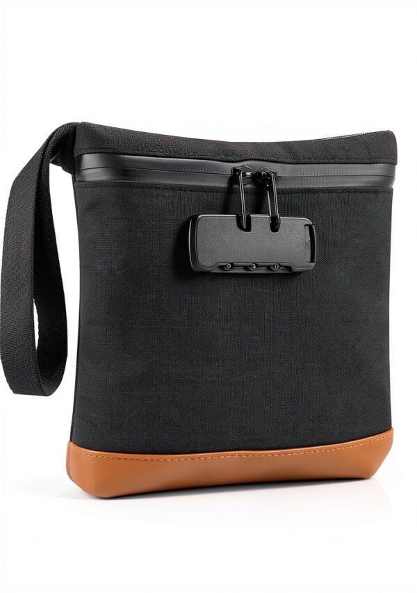 YLMFTNU Smell Proof Bag Lock Security Black Organizer-1