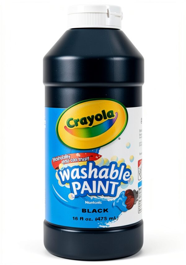 Crayola Washable Black Paint 16oz Kids Art Supplies-0
