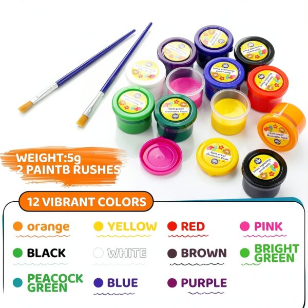 Abby Paint Washable Tempera Paint Set 12 Colors Kids Art-2