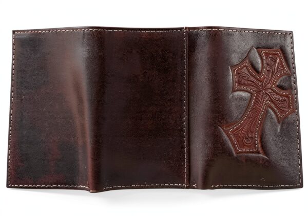 Nocona Mens Leather Wallet ID Window Card Slots-2