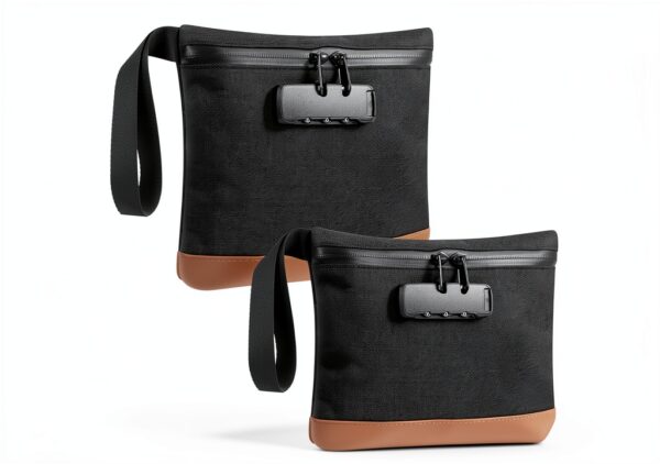 YLMFTNU Smell Proof Bag Lock Security Black Organizer-0