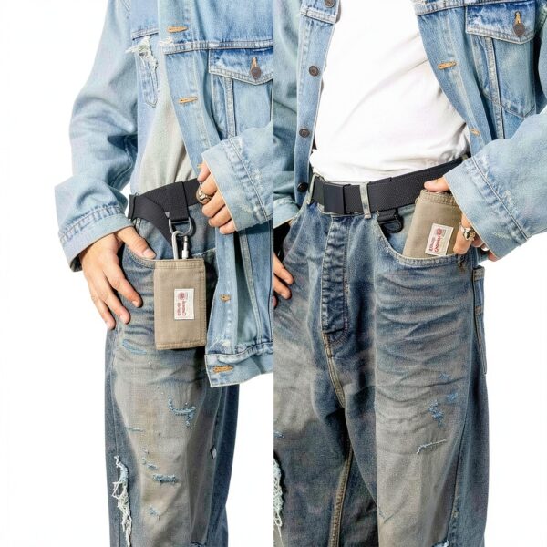 RE Rough Enough Army Green Canvas Boys Wallet with Lanyard-4