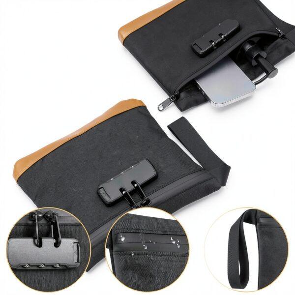 YLMFTNU Smell Proof Bag Lock Security Black Organizer-4