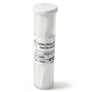 Eisco Labs - 100 Pack Borosilicate Glass Capillary Melting Tubes, 4" Long, 0.05" OD - High-Temperature Resistant, Chemical-Resistant Melting Point Tubes with Easy Dispensing Container-0